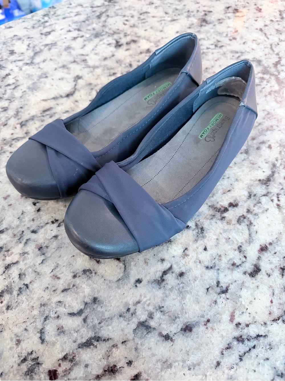 BareTraps Women's Navy Fold-Over Slip On Flats